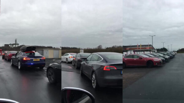 Met je Tesla op wintersport betekent in de file staan voor de supercharger