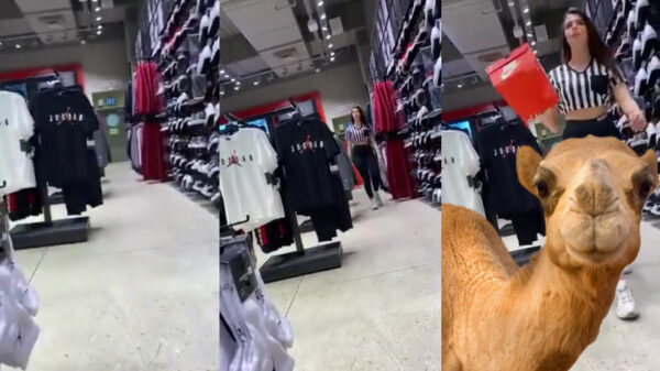 Papa gaat tijdens het kopen van sneakers even voor de extreme close-up