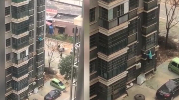 62-jarige Chinese dame met schizofrenie klimt uit flatgebouw om aan quarantaine te ontsnappen