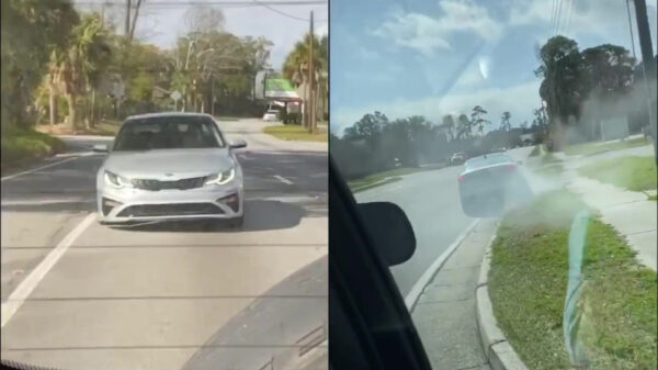 Vrouw gaat doodleuk een stukje rijden met slechts 3 banden onder haar auto