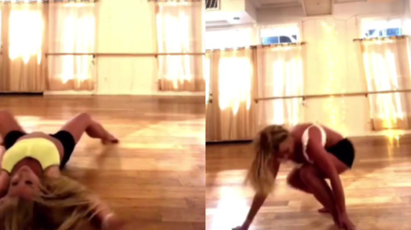 Britney Spears' voet zegt veel te hard krak tijdens dansoefening