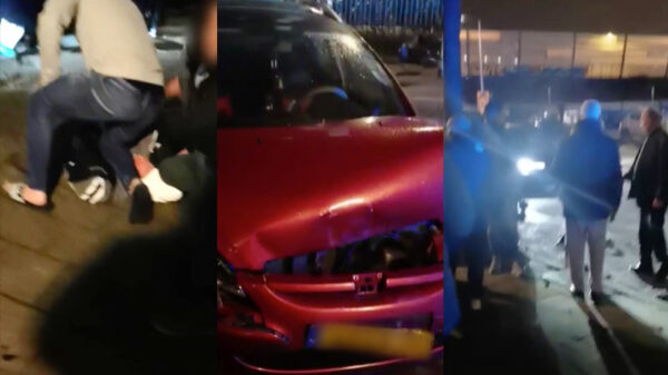 Omstanders grijpen in als een bezopen automobilist een complete straat sloopt