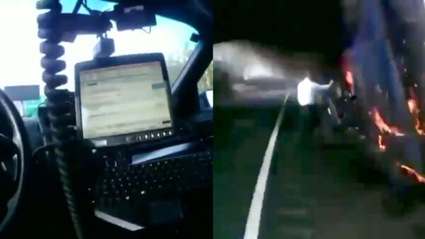 Agent tijdens routinecontrole opgeschrikt door keiharde vrachtwagencrash