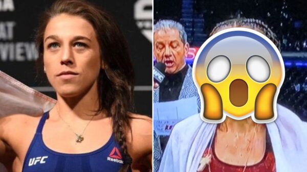 Joanna Jedrzejczyk met bizarre hoofdwond het ziekenhuis in geslagen tijdens UFC 248