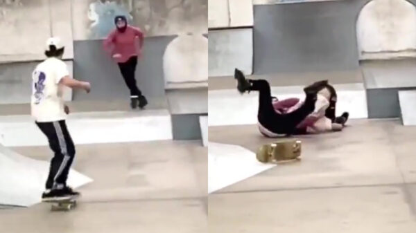 Skaterbinkies maken van iets te dichtbij kennis met elkaar