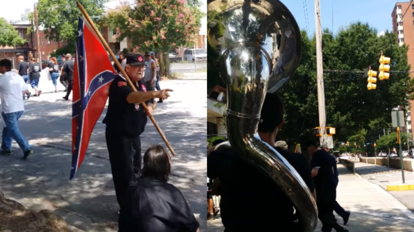 Een KKK-rally verstoren met een sousafoon blijft heerlijk om naar te kijken