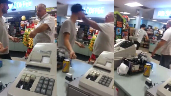 Dorstige klant wordt de winkel uit gebitchslapped omdat 'ie te weinig geld heeft