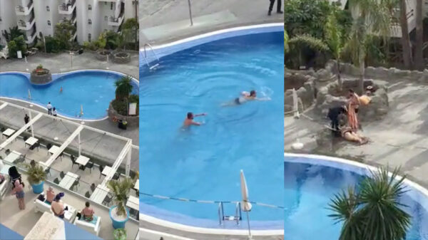 Britse toerist laat haar vakantie niet verpesten door het coronavirus en gaat een lekker stukje zwemmen