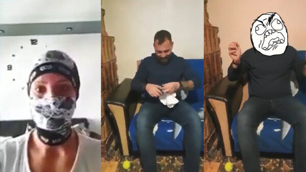 Dimitri probeert handige lifehack met onderbroek nu de mondkapjes zo schaars zijn