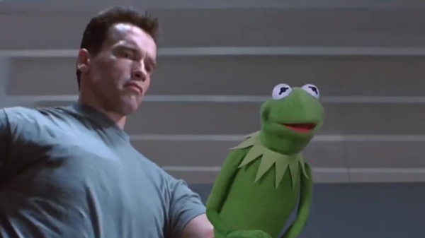 Creatieveling weet Kermit geniaal in de Terminator te videofucken