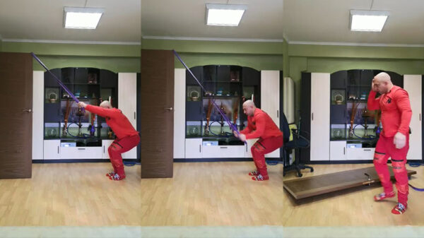 Thuisfitness is levensgevaarlijk; voor je het weet heb je een deur in je oog