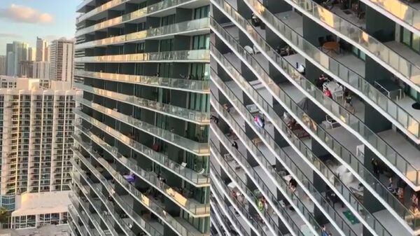 Ook inwoners van Miami houden een balkonfeestje tijdens quarantaine