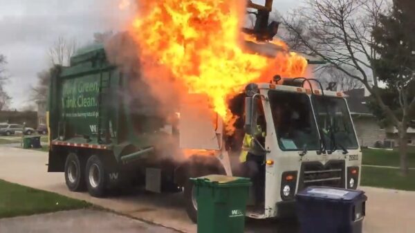 Vuilniswagen heeft identiteitscrisis en denkt dat hij een vuilverbrandingsoven is