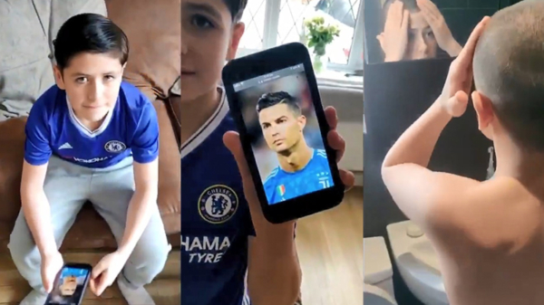 Wait for it: zoontje wil graag hetzelfde kapsel als Ronaldo