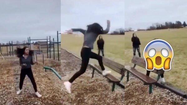 Wedden dat ik via dit bankje makkelijk 2 meter de lucht in kan springen?!