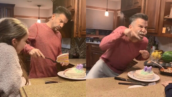 Moeder over de zeik als de koters hun vader de 'Tyrannosaurus rex' uitdaging geven