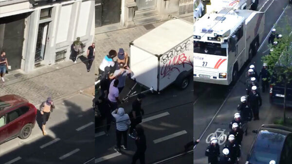 Belgische politie spuit de straten leeg na heftige rellen in Anderlecht