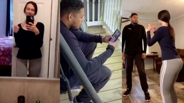 Stoere dame laat zien wat ze tijdens de zelfverdedigingscursus heeft geleerd