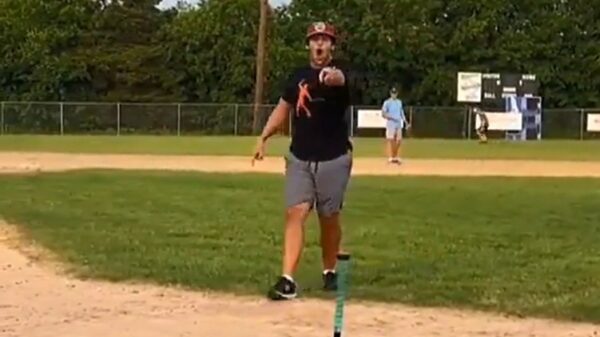 Even de knuppel perfect balanceren na een homerun