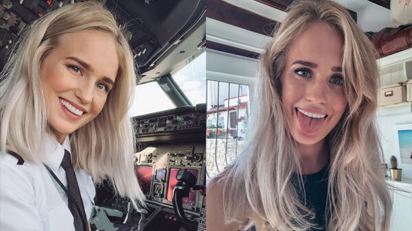 De bloedmooie pilote Maria Fagerström zorgt ervoor dat we veilig opstijgen