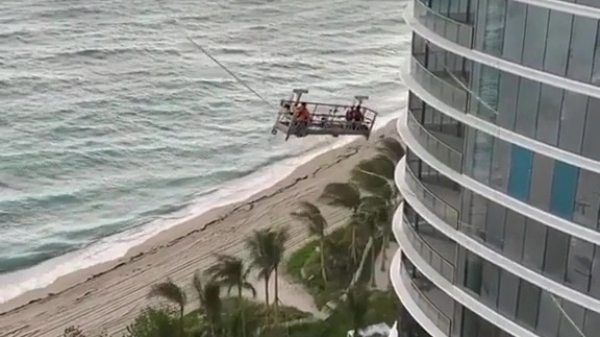 Heftig broekpoepmomentje voor Amerikaanse glazenwassers in Miami Beach