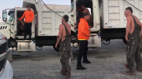 Straalbezopen redneck neemt het op tegen een Ierse vrachtwagenchauffeur