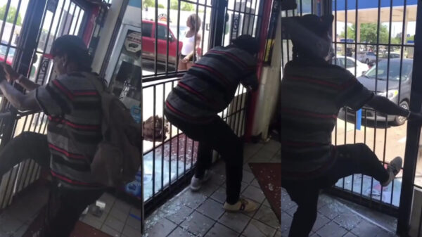 Dief wordt in winkel opgesloten en gaat direct in de sloopmodus