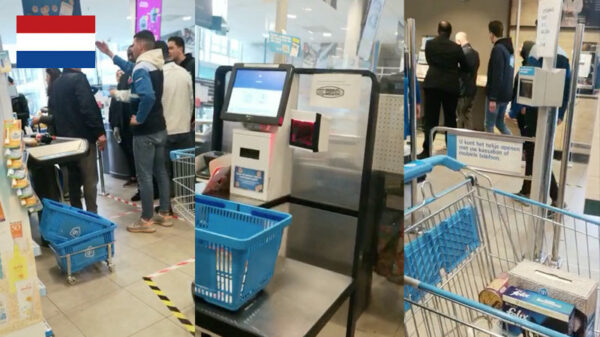 Man wordt door personeel de Albert Heijn uitgewerkt omdat hij zijn mandje vergat