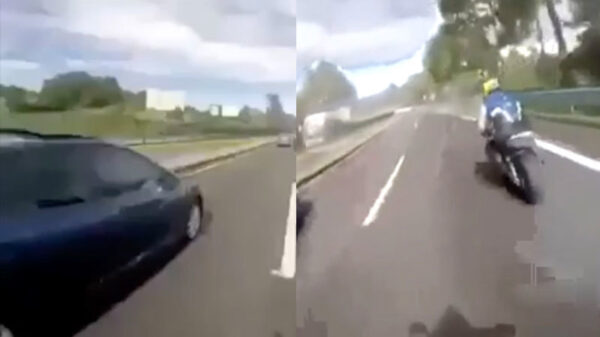 Vriendin heeft geen zin in straatrace en trekt in volle vaart aan de handrem