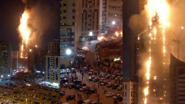 Heftige fik in wolkenkrabber in de Verenigde Arabische Emiraten