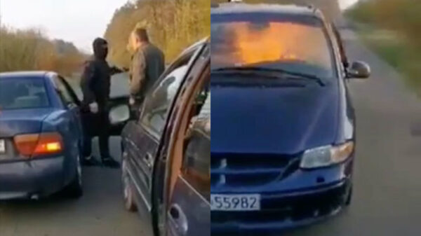 Auto van Oekraïense stroper door actiegroep in brand gezet