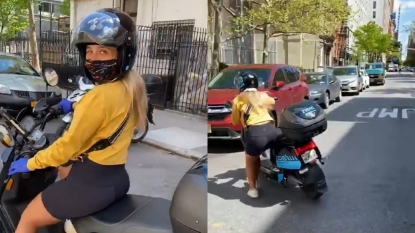 Melissa nodigt je uit voor een ritje achterop haar nieuwe scooter