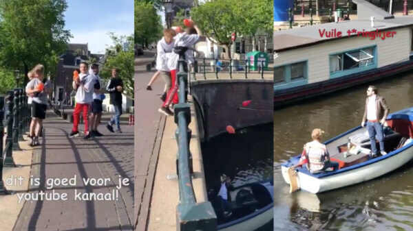 Protip: vaar niet onder een brug door als kinderen waterballonnen hebben