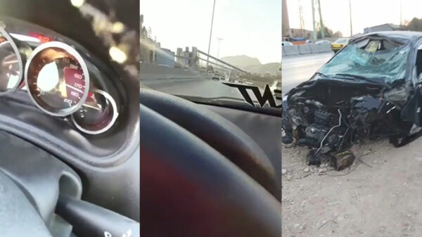 Arabische 'F1-coureur' filmt achter het stuur en crasht op hoge snelheid