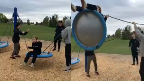 Het zoveelste bewijs dat schommelen alleen voor kinderen is