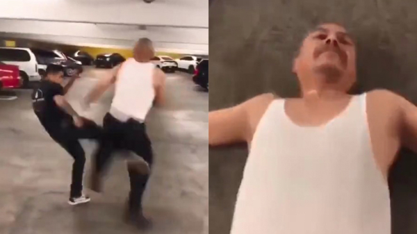 Hombre Hernandez gaat KO als hij tegen het asfalt wordt gesmeten