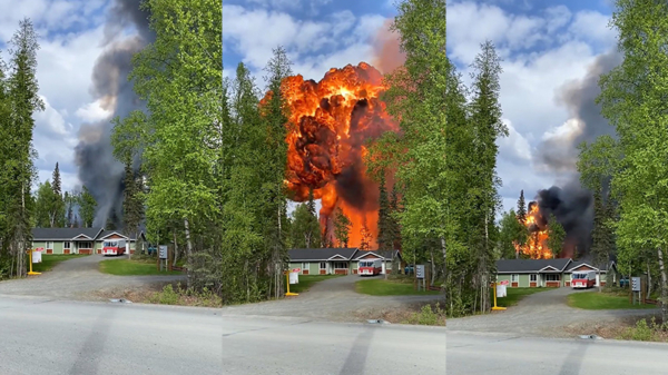 Sleurhut zorgt voor enorme explosie nadat hij in brand staat