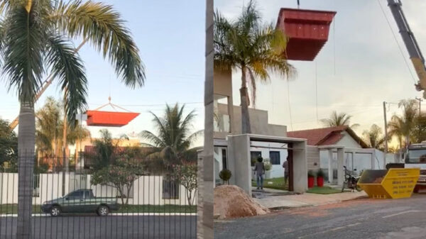 De levering van hun nieuwe zwembad verliep niet geheel vlekkeloos