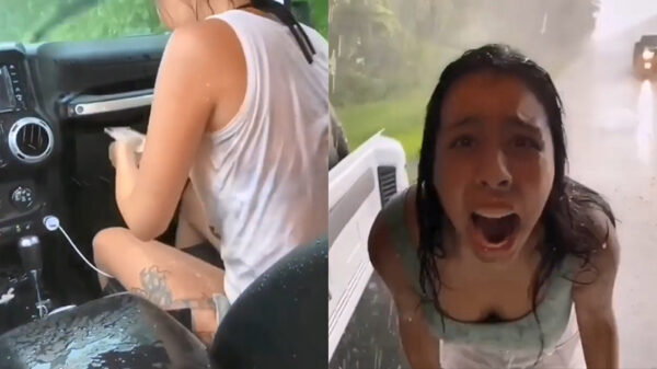 Groepje vriendinnen komt tijdens roadtrip achter de nadelen van een open dak