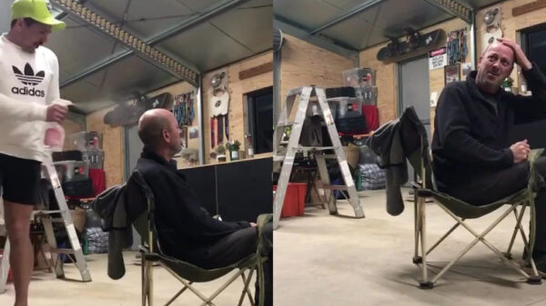 Gewoon even iemand trollen door hem op zijn hoofd te 'niezen'