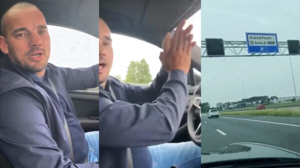 F-Side dropt bom op Wesley Sneijder die vervolgens met provocerende tegenreactie komt