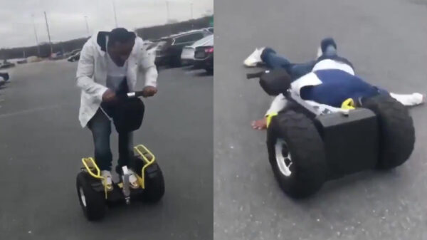 Niet iedereen is even handig op een Segway