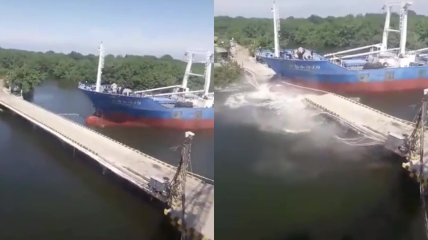 Brug in Ecuador blijkt niet opgewassen tegen enorm vrachtschip