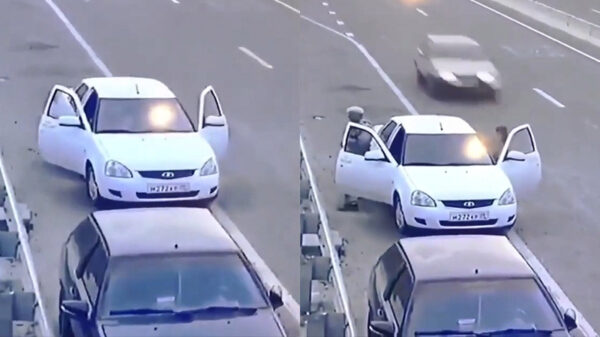 Slaaptablet mag van geluk spreken dat alleen zijn autodeur naar de gadver is