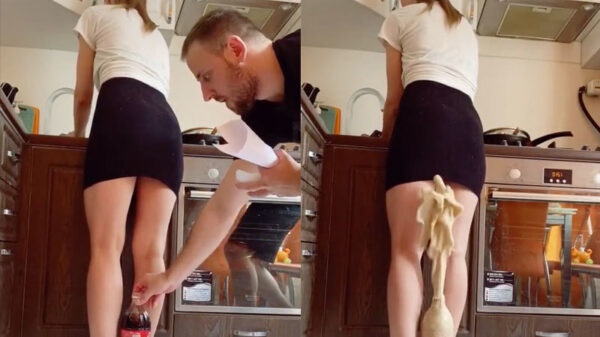 Vriendin wordt op een lunch van cola en Mentos getrakteerd