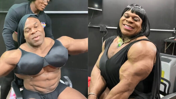 Professionele anabolenslikker Kai Greene laat zijn vrouwelijke kant zien