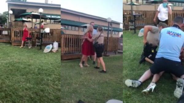 Agressieve zuipschuit geeft hele terras een show voordat ze wordt gearresteerd