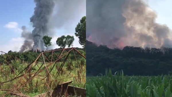Enorme brand na ontploffingen bij vuurwerkfabriek Sakarya (Turkije)