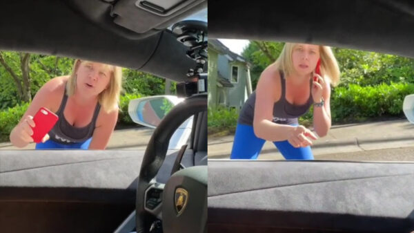 Karen leeft zich even lekker uit op 'lawaaierige' Lamborghini-rijder