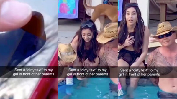 Vieze berichtjes naar je vriendin sturen terwijl haar ouders meelezen